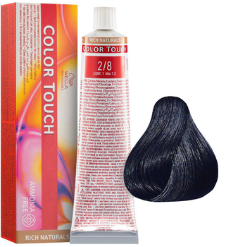 Półtrwała farba bez amoniaku Wella Color Touch Rich Naturals 2 - 8 Black Blue 60 ml (8005610529547)