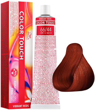 Напівстійка безаміачна фарба Wella Color Touch Vibrant Reds 66 - 44 Intense Dark Blonde Red 60 мл (8005610529325)