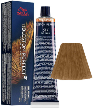 Стійка фарба для волосся Wella Koleston Perfect Me + Deep Browns 8 - 7 Light Blonde Brown 60 мл (8005610649689)