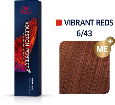 Trwała farba do włosów Wella Koleston Perfect Me + Vibrant Reds 6 - 43 Dark Blonde Red Gold 60 ml (8005610647326)