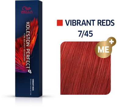 Trwała farba do włosów Wella Koleston Perfect Me + Vibrant Reds 7 - 45 Medium Blonde Red Mahogany 60 ml (8005610648781)