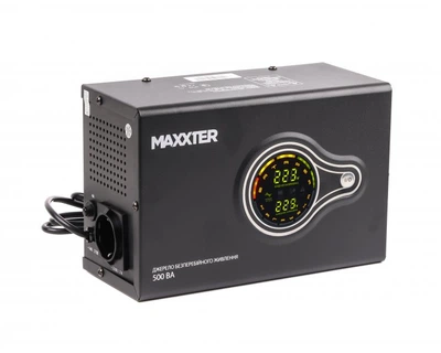 ДБЖ тривалої дії Maxxter MX-HI-PSW500-01, (інвертор, чиста синусоїда) 500 VA