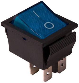 Przełącznik DPM klawiszowy podświetlany 2 tory 15 A niebieski (BMEP011)
