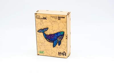 Деревянные пазлы PuzzleOK Могущественный кит 26,5*20 см, в деревянной упаковке, 75 деталей