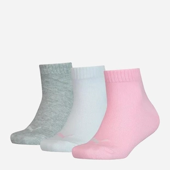 Набір дитячих шкарпеток 3 пари Puma Kids Quarter 3P 90737518 35-38 Сірий/Білий/Рожевий (8718824901596)
