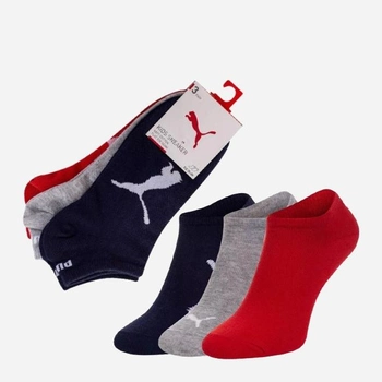 Набір дитячих шкарпеток 3 пари Puma Kids Bwt Sneaker 3P 90796005 31-34 Темно-синій/Червоний/Сірий (8720245032476)