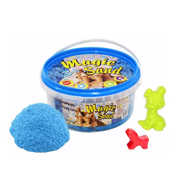 Кінетичний пісок Strateg Magic Sand 350г Блакитний + форми 370-2
