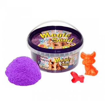 Кінетичний пісок Strateg Magic Sand 350г Фіолетовий + форми 370-4