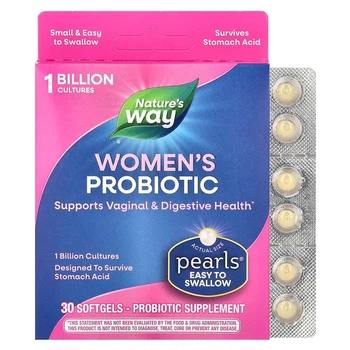 Пробіотики для жінок nature's Way "Probiotic Pearls women's" вагінальне і кишкова здоров'я, 1 млрд ДЕЩО (30 желатинових капсул)