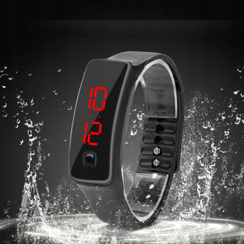 Спортивные силиконовые часы-браслет LED (Черный) (Maxr-008)