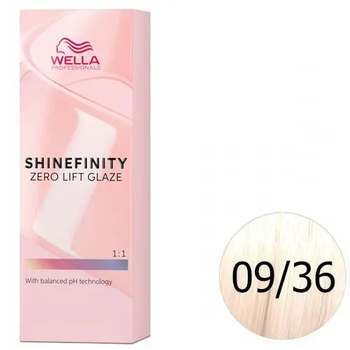 Glazura koloryzująca do włosów Wella Shinefinity Zero Lift Glaze 9 - 36 Vanilla Glaze / Very Light Blonde Gold Violet 60 ml (4064666057385)