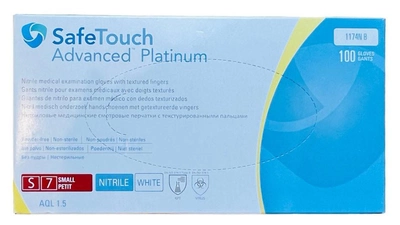 Перчатки нитриловые SafeTouch® Extend White Medicom без пудры 100 штук упаковка размер S белый