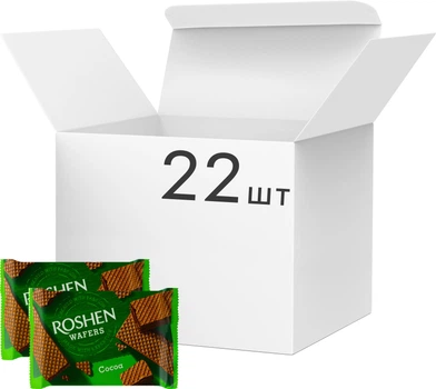 Упаковка вафель Roshen Wafers Какао 72 г х 22 шт (4823077641336)