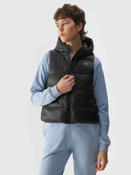 Теплий жилет короткий жіночий 4F Vest Jacket F112 4FWSS24TVJAF112-20S XS Чорний (5904698676873)
