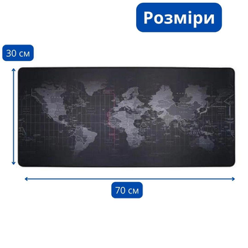 Игровая поверхность, коврик для компьютерной мишки 70х30см Карта Мира 670032
