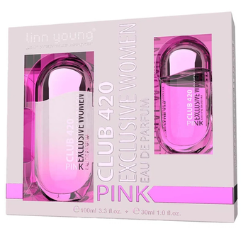 Zestaw damski Linn Young Club 420 Pink Exclusive Women Woda perfumowana damska 100 ml + Woda perfumowana damska 30 ml (8715658400769)