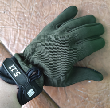 Тактические перчатки 5.11 полнопальцевые зелёные L