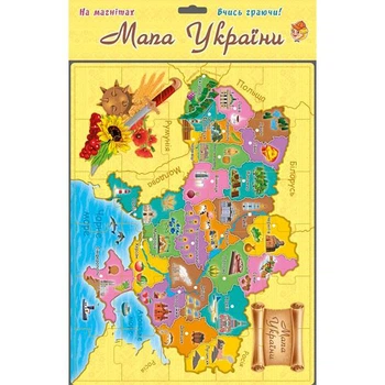 Магнитный пазл "Карта Украины" Artos 1175, обучающая географическая игра для детей на холодильник