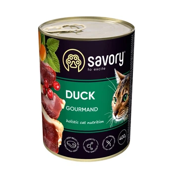 Влажный корм для кошек Savory Cat Can Adult Duck паштет с уткой 400 г (MLZ8638)