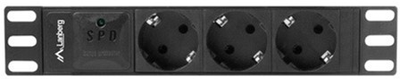 Мережевий фільтр Lanberg PDU-03F Rack 3 розетки 2 м Black (PDU-03F-0200-BK)