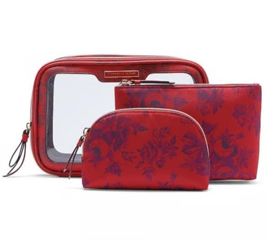 Косметичка 3 в 1 Victoria's Secret 3-Piece Makeup Bag Red Floral (116000583182QBSOS)