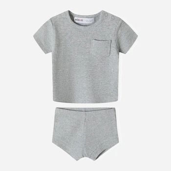 Дитячий літній комплект (футболка + шорти) для хлопчика Minoti 17BABY 25 40036KID 68-74 см Сірий (5063025238532)