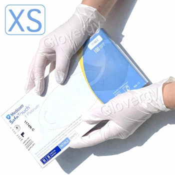 Перчатки нитриловые Medicom SafeTouch Advanced Platinum размер XS белого цвета 100 шт