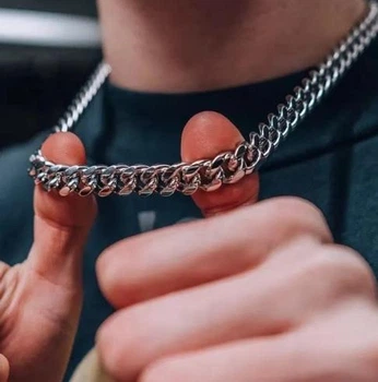 Цепочка из нержавеющей стали 9 мм 60 см кубинское плетение