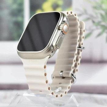 Смарт часы Smart Watch GS8+ Ultra 45 mm Silver [с украинским меню, магнитной зарядкой и функцией звонка] [417574119]