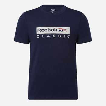 Футболка бавовняна довга чоловіча Reebok Gs Reebok Classic Ss 100070394 2XL Темно-синя (4066761053170)