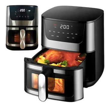 Аэрогриль Rainberg RB 2268 4200W аэрофритюрница безмасляная для приготовления без масла с регулировкой температуры 8 л черная