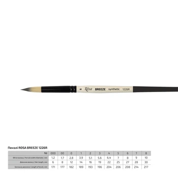 Кисть синтетика круглая Rosa Breeze 1226R №6 короткая ручка