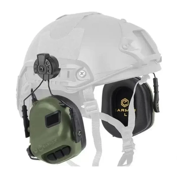 Тактические активные наушники Earmor M31H с креплением на шлем олива (243812)