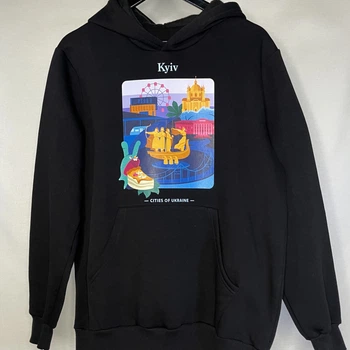 Худі чоловічий Малюнки принт Київ 2XL чорний (ХMKV02)