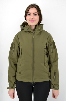 Жіноча тактична куртка Eagle Soft Shell із флісом Green Olive XS (AW010789)