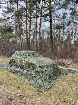 Маскировочная сетка 4х6м для автомобиля, пикапа, внедорожника и техники "Листья зелёные №1"