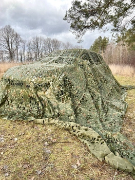 Маскировочная сетка 3х6м для автомобиля, пикапа, внедорожника и техники "Листья зелёные №1"