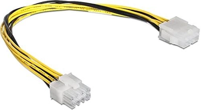 Подовжувач DeLock ATX (8-pin) EPS - ATX (8-pin) 30 см жовтий (4043619833429)