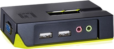 Przełącznik Level One KVM-Switch 2 PC - VGA + USB + Audio Black (KVM-0221)