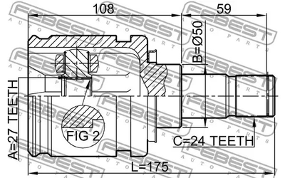 ШРКШ (ШРУС) внутрішній лівий 27x50x24 TOYOTA RAV4 05-, FEBEST (0111ACV30LH)