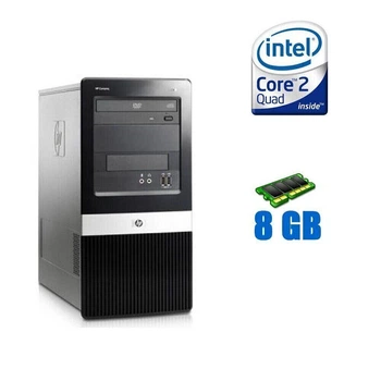 Комп'ютер HP Compaq dx2400 Tower / Intel Core 2 Quad Q9400 (4 ядра по 2.66 GHz) / 4 GB DDR2 / 320 GB HDD / Intel GMA 3100 Graphics / DVD-ROM б/в