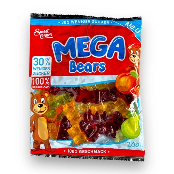 Желейки Sweet Corner большие мишки mega bears -30% zucker, 200 г