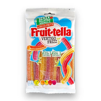 Желейкі із натуральним соком FRUIT-TELLA кислі фруктові шнурочкі