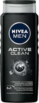 Żel pod prysznic Nivea Men Shower Gel Active Clean 3 w 1 500 ml (9005800243306)