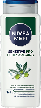 Żel pod prysznic Nivea Men Shower Gel Sensitive Pro Ultra - Calming 3 w 1 500 ml (9005800354873)