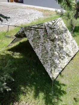 Дождевик пончо плащ палатка тент военный ВСУ Мембранный, накидка от дождя Пиксель, Размер L, Рост 178 – 190 см
