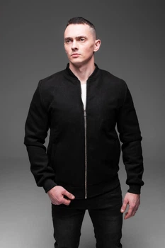 Бомбер кашеміровий R.A. Black Cashmere XL чорний 1927-XL