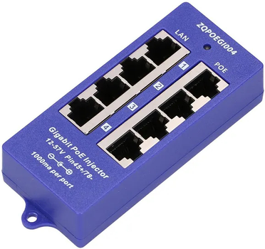 Iniektor PoE Extralink 4-portowy gigabitowy (EX.6358)