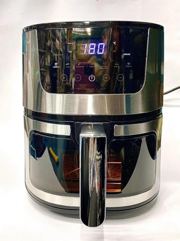 Фритюрниця з таймером Rainberg RB-2268 на 8 л безмасляна аерофритюрниця 4200W Чорний