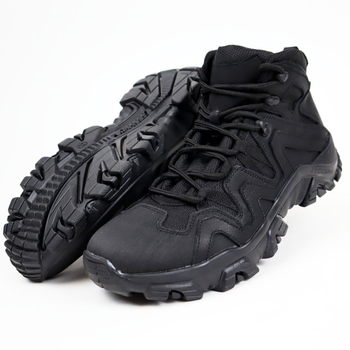 Шкіряні тактичні черевики OKSY TACTICAL Black літні (сітка) 41 розмір